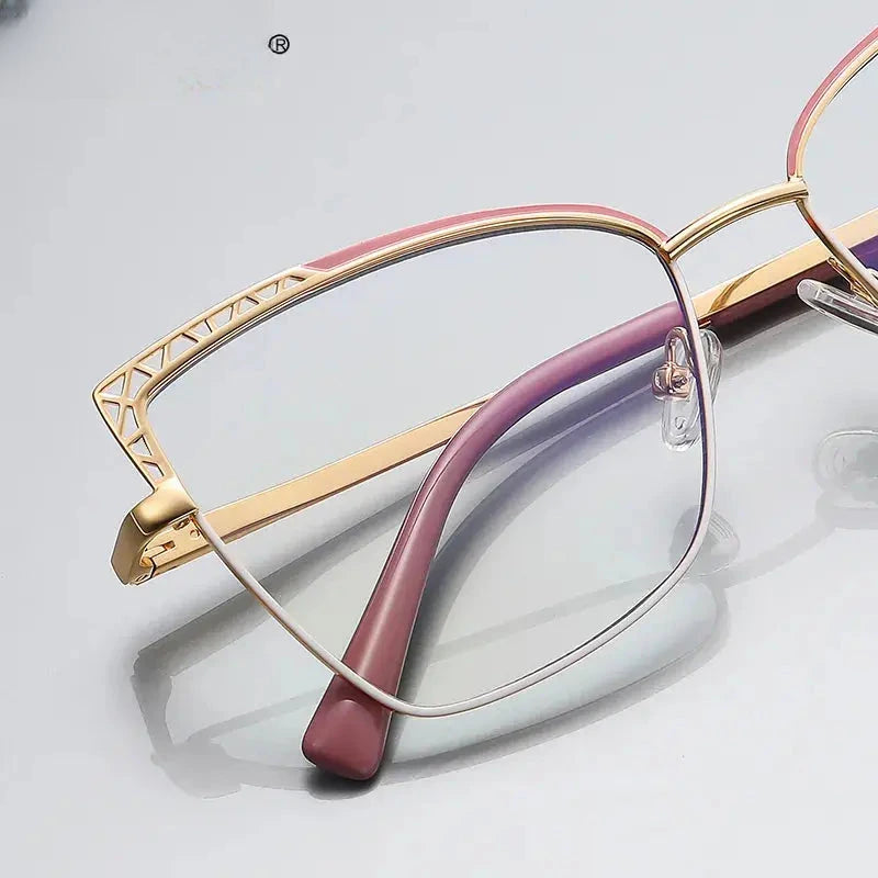 Women's Square Full Rim Alloy Reading Glasses 3106 — view 2 | Rx Spectacle