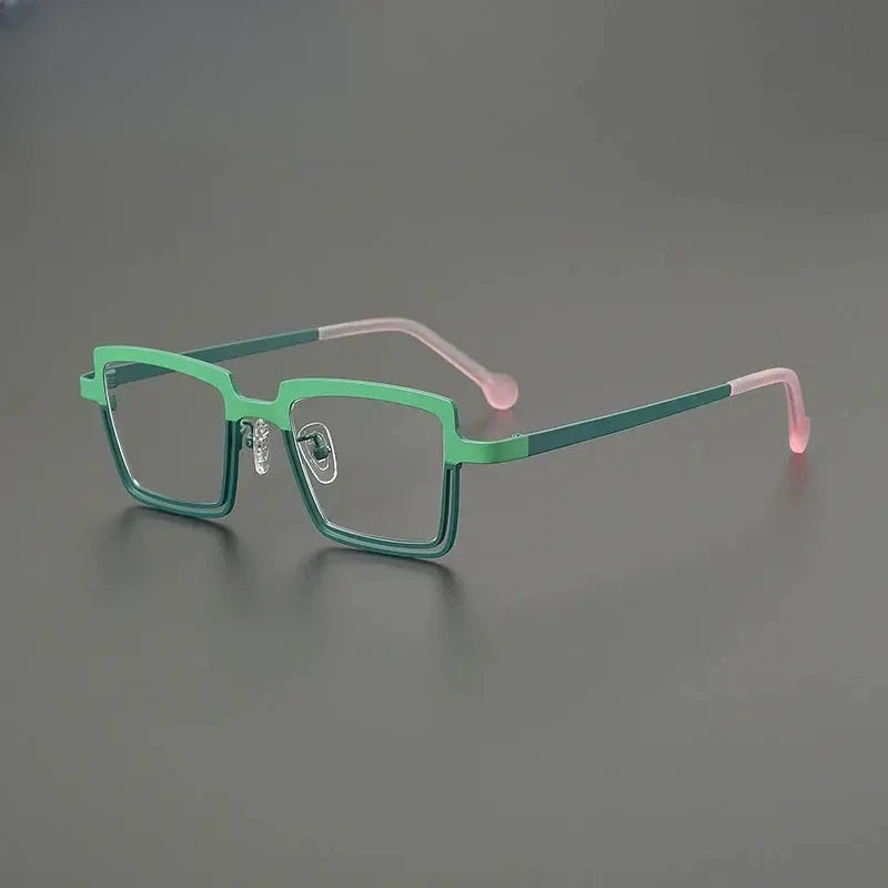 Women's Square Full Rim Titanium Flat Top Prescription Glasses G85889 — view 7 | Rx Spectacle