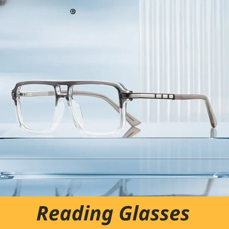 Unisex Square Full Rim TR90 Double Bridge Reading Glasses 360026 — view 1 | Rx Spectacle