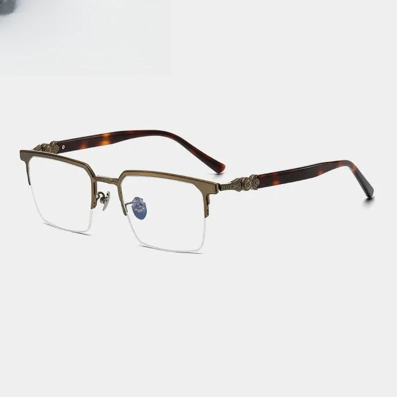 Men's Square Full Rim Titanium Oversized Prescription Glasses 426860 — view 7 | Rx Spectacle