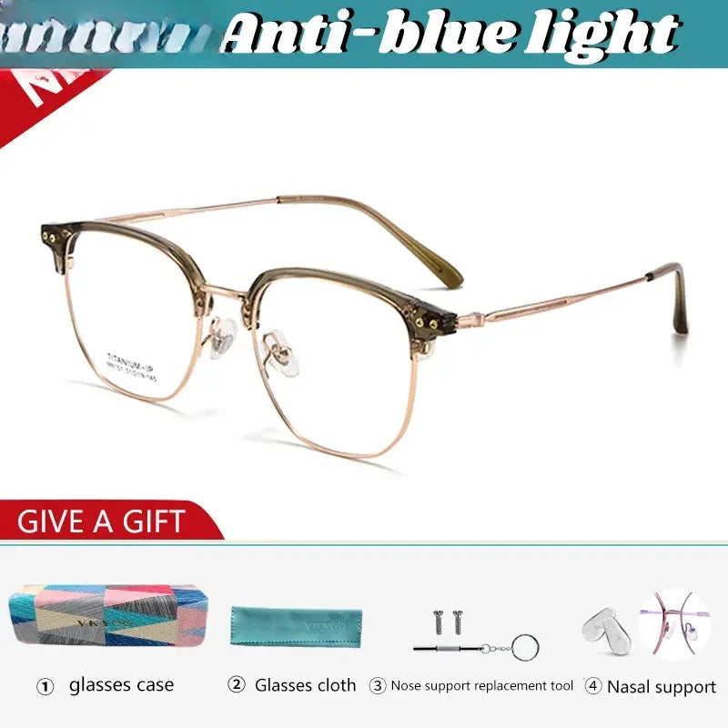 Women's Square Full Rim Titanium Reading Glasses V8151 — view 7 | Rx Spectacle