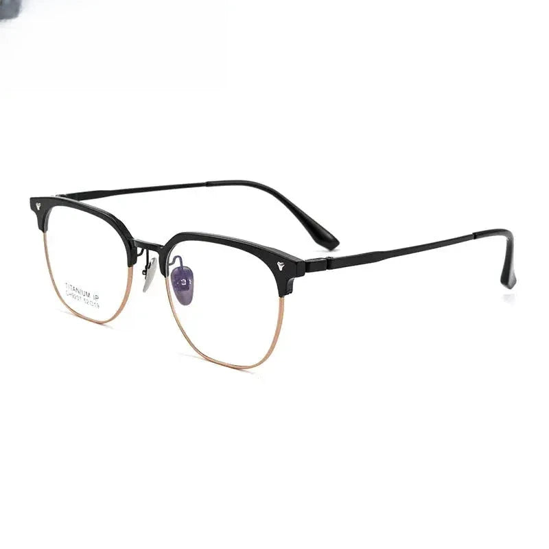 Unisex Square Full Rim Titanium Prescription Glasses 9207 — view 8 | Rx Spectacle