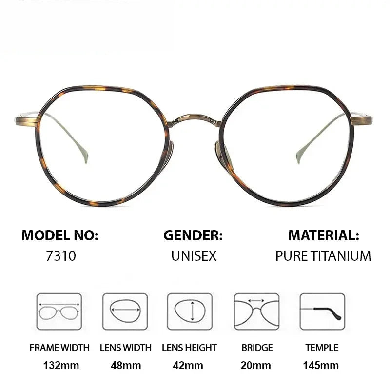 Women's Round Full Rim Titanium Clip-On Prescription Glasses 97310 — view 2 | Rx Spectacle