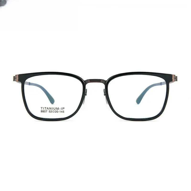 Unisex Square Full Rim Titanium Prescription Glasses 8807 — view 3 | Rx Spectacle