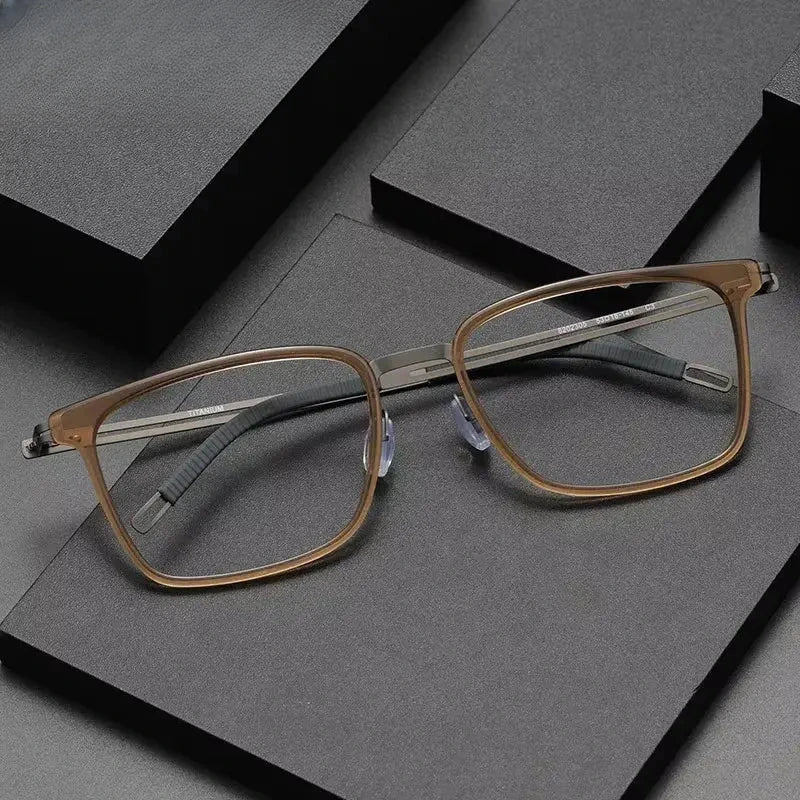 Unisex Square Full Rim Titanium Prescription Glasses 82235 — view 1 | Rx Spectacle