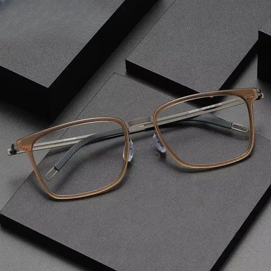 Unisex Square Full Rim Titanium Prescription Glasses 82235 — view 1 | Rx Spectacle