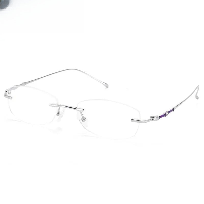 Women's Oval Rimless Titanium Prescription Glasses 2789 — view 3 | Rx Spectacle