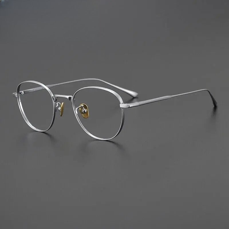 Unisex Round Full Rim Titanium Prescription Glasses Gxyj988 — view 4 | Rx Spectacle