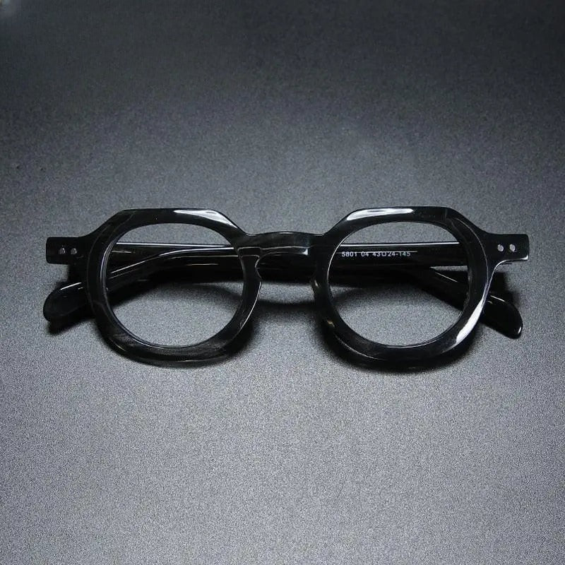 Unisex Round Full Rim Acetate Prescription Glasses Gxyj912 — view 6 | Rx Spectacle