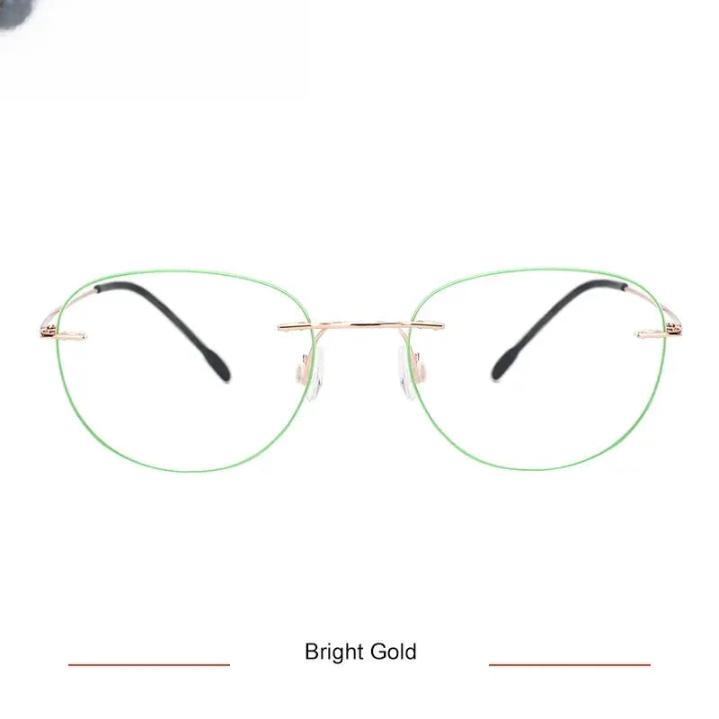 Women's Oval Rimless Titanium Prescription Glasses 318003 — view 5 | Rx Spectacle