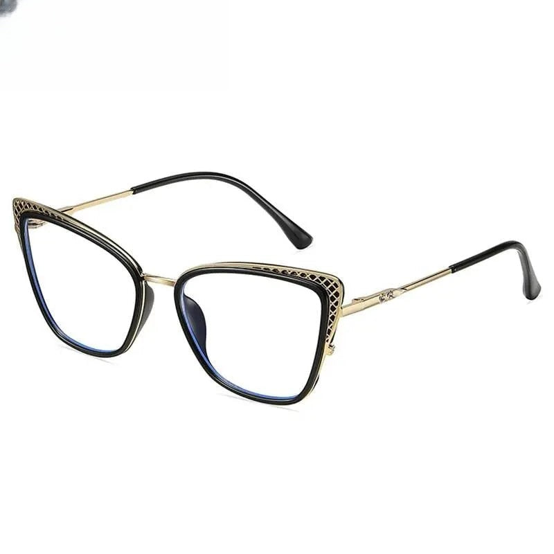 Women's Cat Eye Full Rim Titanium Prescription Glasses 1525 — view 9 | Rx Spectacle