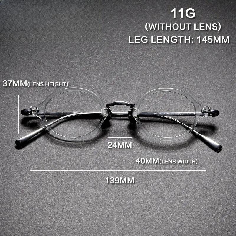 Unisex Round Full Rim Titanium Prescription Glasses Gxyj969 — view 8 | Rx Spectacle
