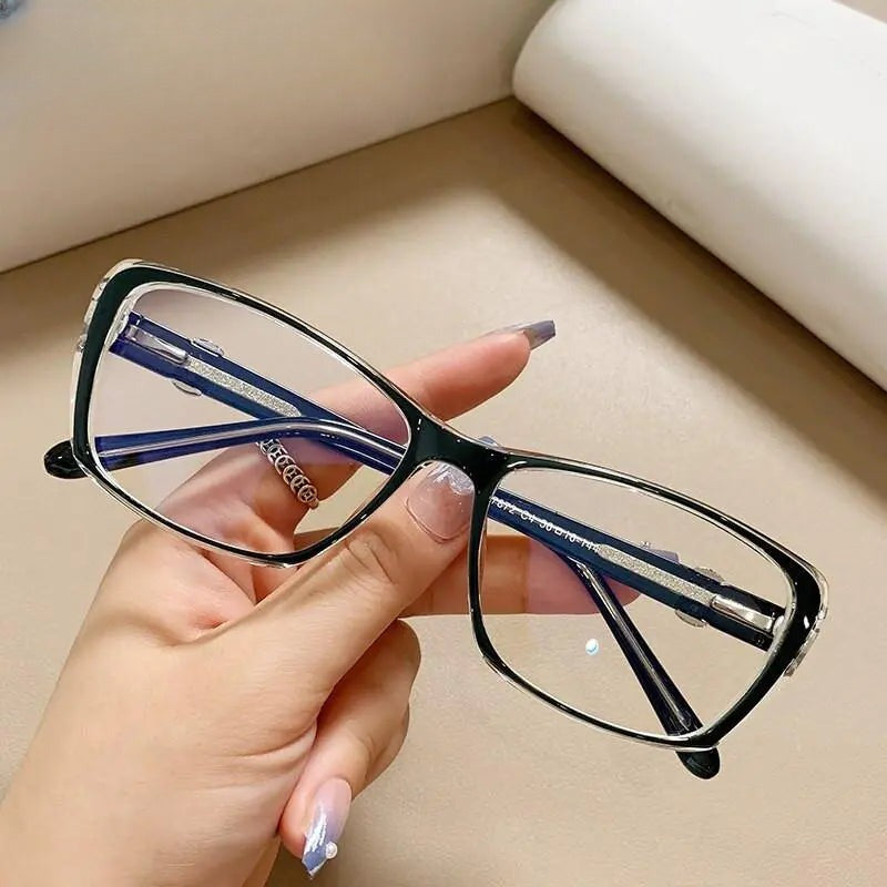 Women's Square Full Rim Titanium Prescription Glasses 7872 — view 6 | Rx Spectacle