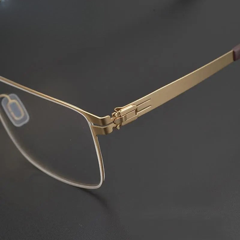 Unisex Square Full Rim Titanium Screwless Prescription Glasses Gxyj655 — view 12 | Rx Spectacle
