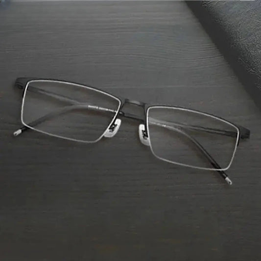 Men's Browline Semi-Rimless Titanium Prescription Glasses 99070 — view 1 | Rx Spectacle
