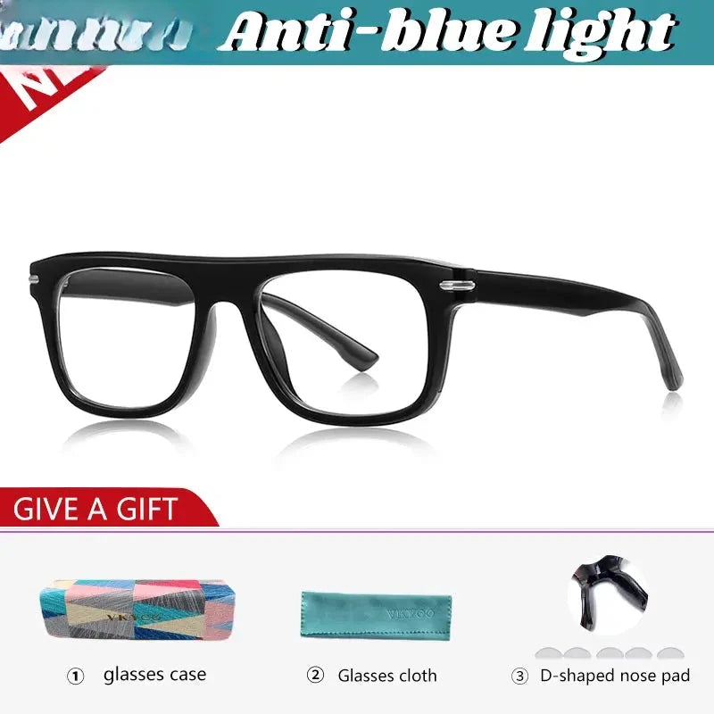 Unisex Square Full Rim Titanium Reading Glasses 42199 — view 4 | Rx Spectacle