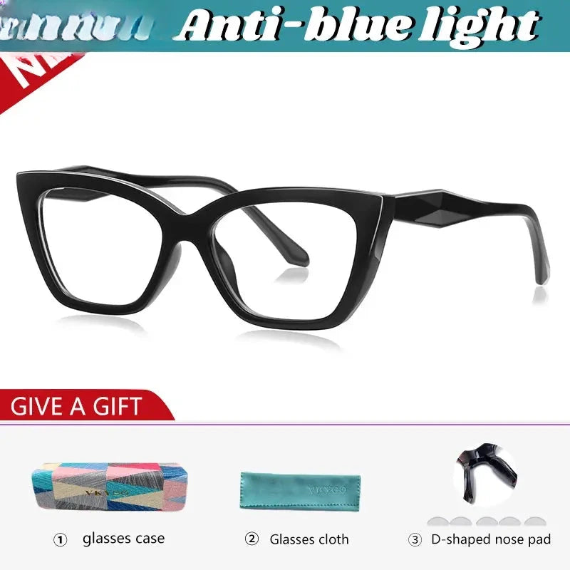 Women's Cat Eye Full Rim Titanium Reading Glasses 97004 — view 5 | Rx Spectacle