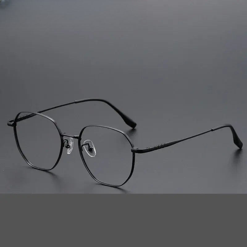 Unisex Polygon Full Rim Titanium Flat Top Prescription Glasses 71280 — view 1 | Rx Spectacle