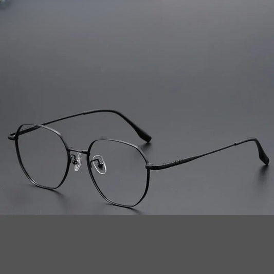 Unisex Polygon Full Rim Titanium Flat Top Prescription Glasses 71280 — view 1 | Rx Spectacle