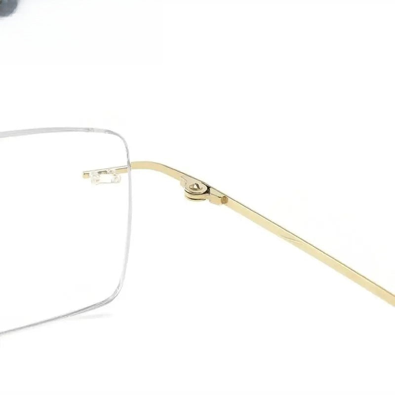 Unisex Square Rimless Titanium Prescription Glasses 8009 — view 5 | Rx Spectacle