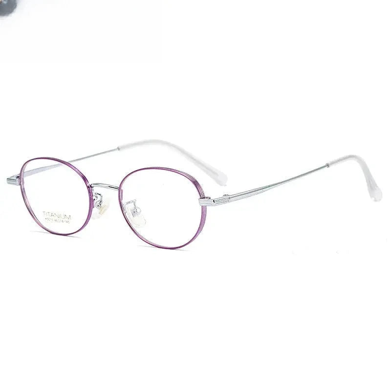 Unisex Round Full Rim Titanium Prescription Glasses 5015 — view 6 | Rx Spectacle