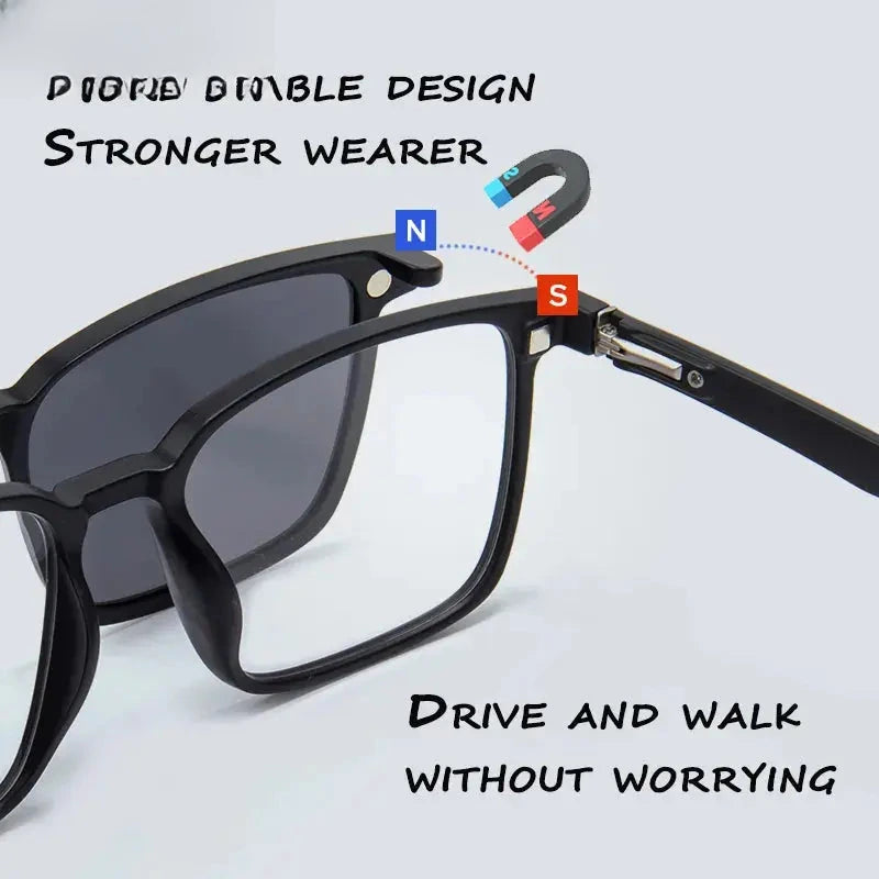 Men's Square Full Rim Titanium Oversized Reading Glasses 2191 — view 4 | Rx Spectacle