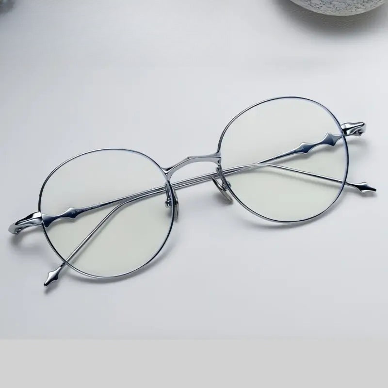 Unisex Oval Full Rim Titanium Prescription Glasses 45142 — view 1 | Rx Spectacle