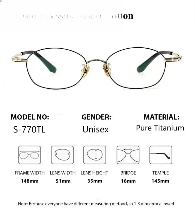 Unisex Oval Full Rim Titanium Prescription Glasses 77049 — view 2 | Rx Spectacle
