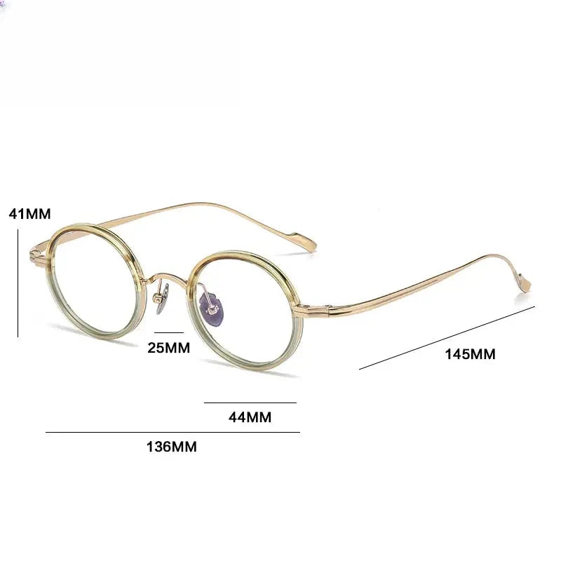 Women's Round Full Rim Titanium Reading Glasses Glasses36080 — view 2 | Rx Spectacle