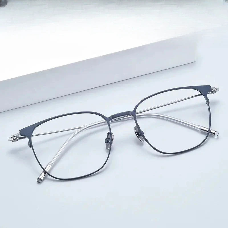 Women's Square Full Rim Titanium Prescription Glasses 81514 — view 1 | Rx Spectacle