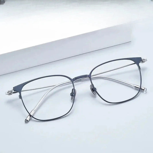 Women's Square Full Rim Titanium Prescription Glasses 81514 — view 1 | Rx Spectacle