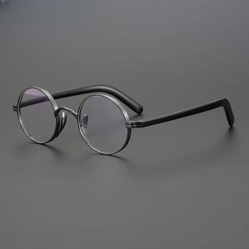 Unisex Round Full Rim Titanium Prescription Glasses Gxyj47 — view 2 | Rx Spectacle