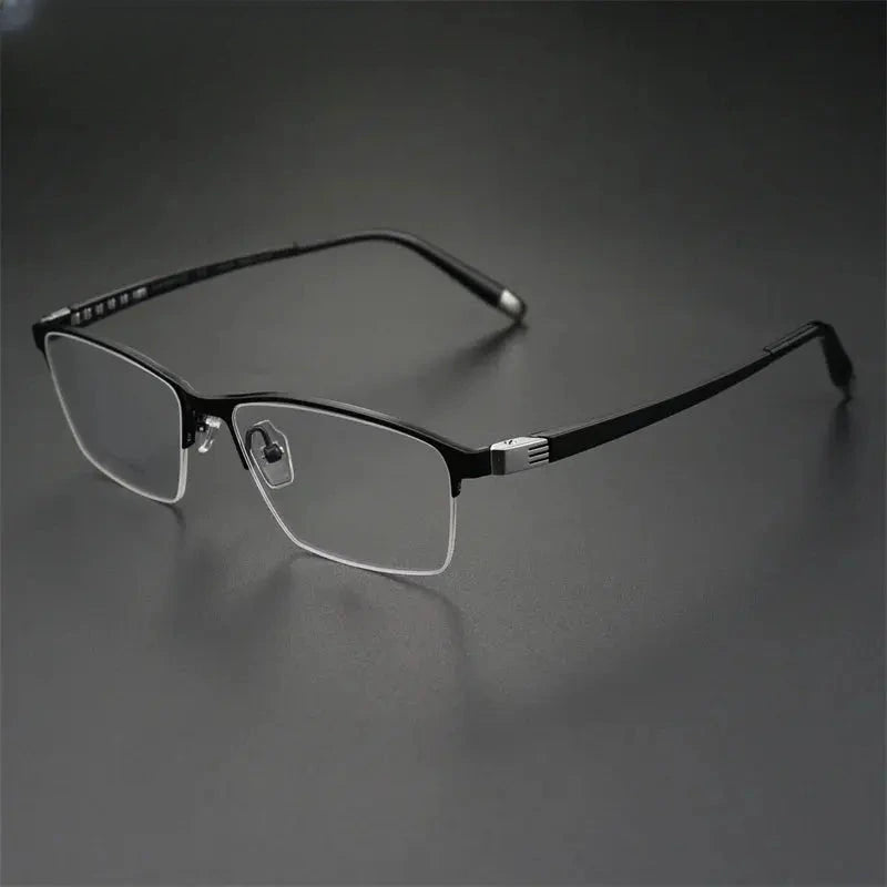 Women's Square Semi-Rimless Titanium Prescription Glasses 327039 — view 3 | Rx Spectacle