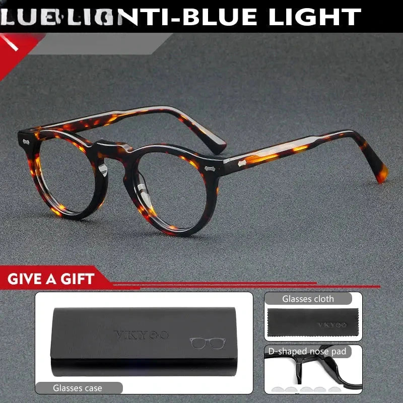 Unisex Round Full Rim Acetate Reading Glasses 633128 — view 3 | Rx Spectacle