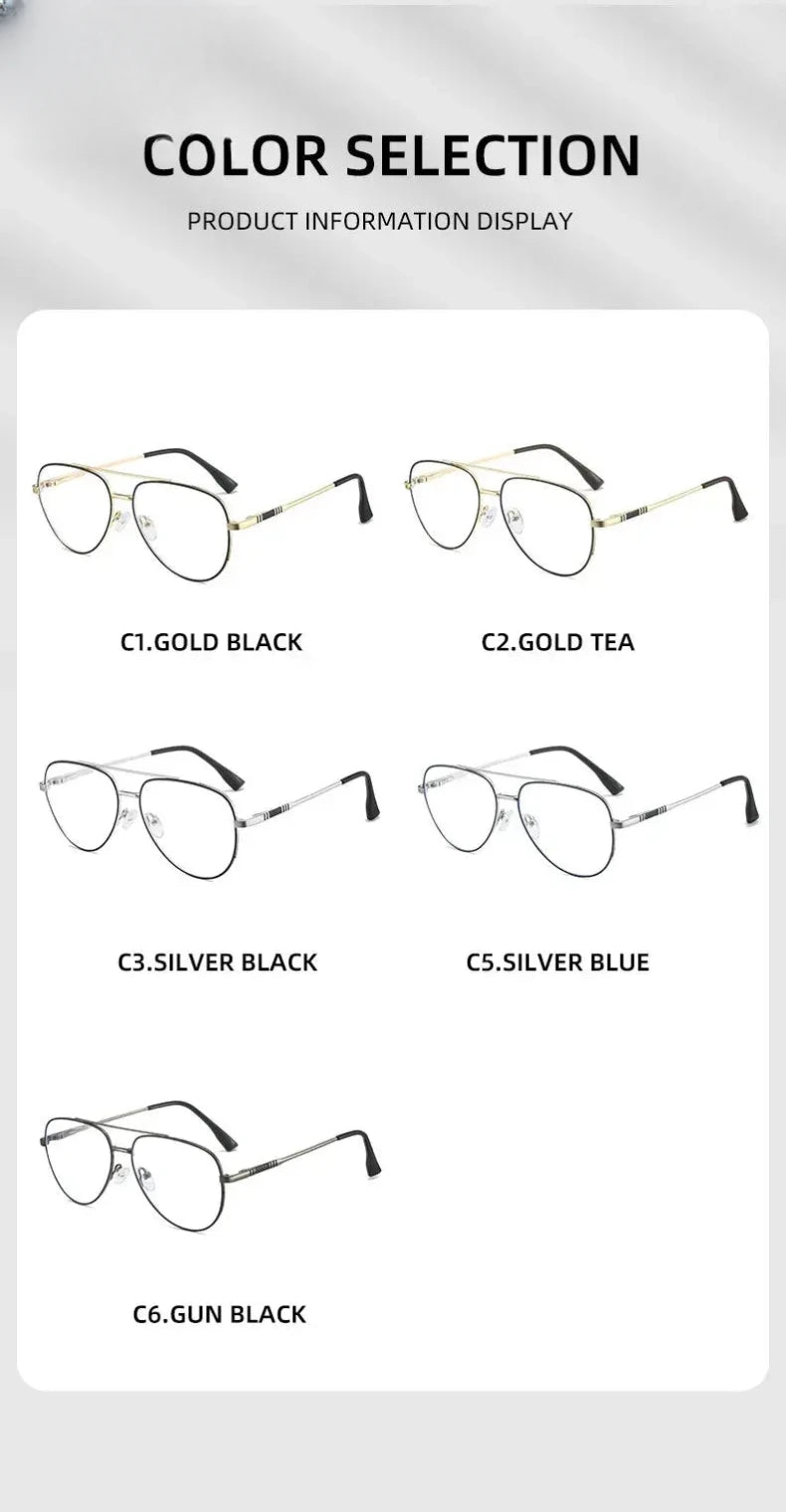 Unisex Oval Full Rim Alloy Double Bridge Reading Glasses 6912 — view 12 | Rx Spectacle