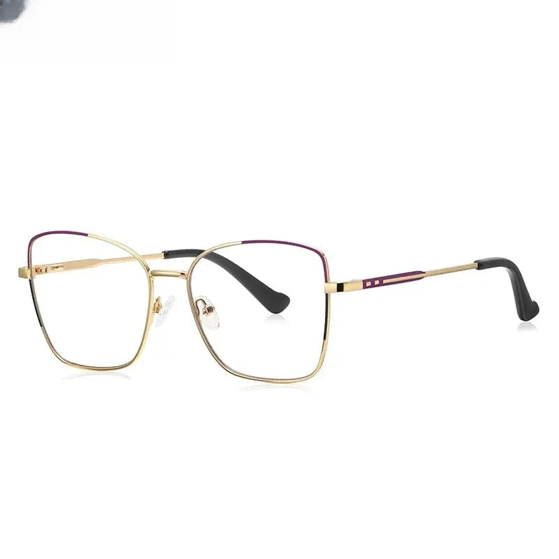 Women's Square Full Rim Alloy Reading Glasses 3062 — view 9 | Rx Spectacle