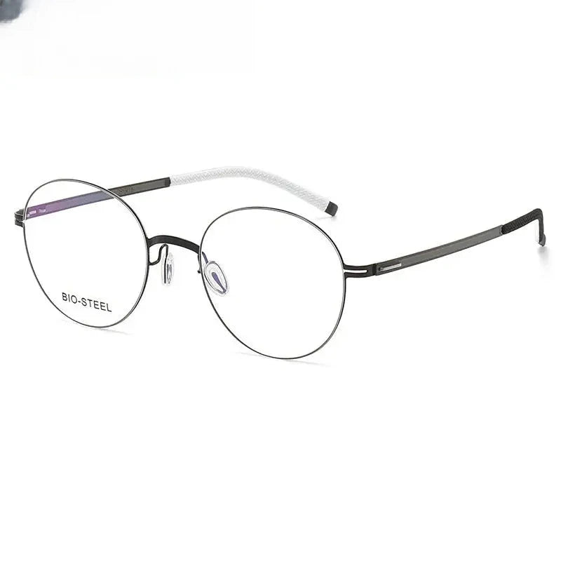 Women's Round Full Rim Titanium Prescription Glasses 44953 — view 2 | Rx Spectacle