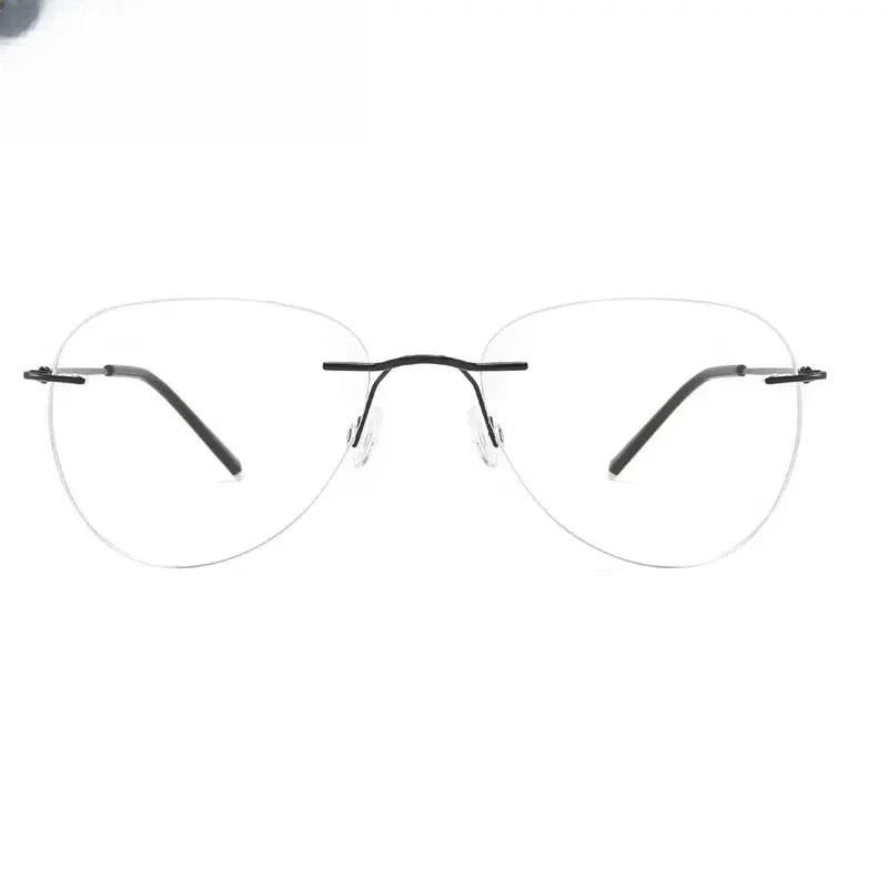 Women's Cat Eye Rimless Titanium Prescription Glasses 878011 — view 1 | Rx Spectacle