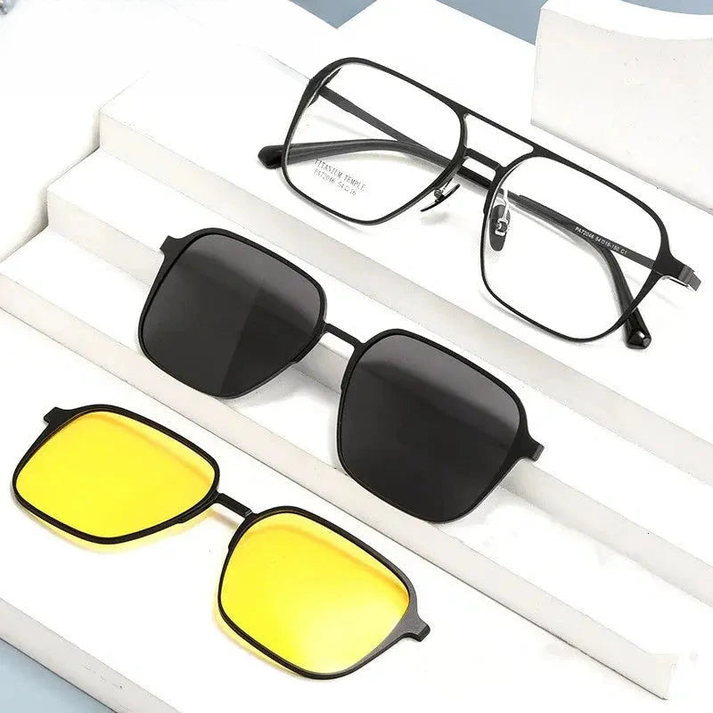 Unisex Square Full Rim Titanium Prescription Glasses 372046 — view 1 | Rx Spectacle