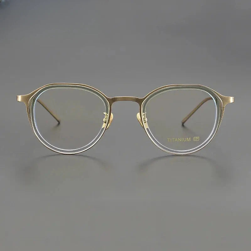 Unisex Square Full Rim Titanium Prescription Glasses Gxyj1202 — view 2 | Rx Spectacle