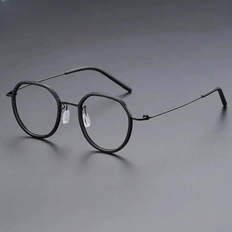 Women's Oval Full Rim Titanium Flat Top Prescription Glasses 699855 — view 6 | Rx Spectacle