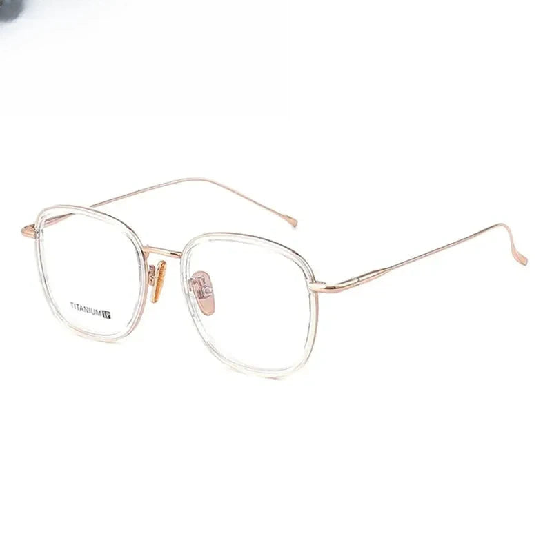 Unisex Square Full Rim Titanium Prescription Glasses 388037 — view 4 | Rx Spectacle