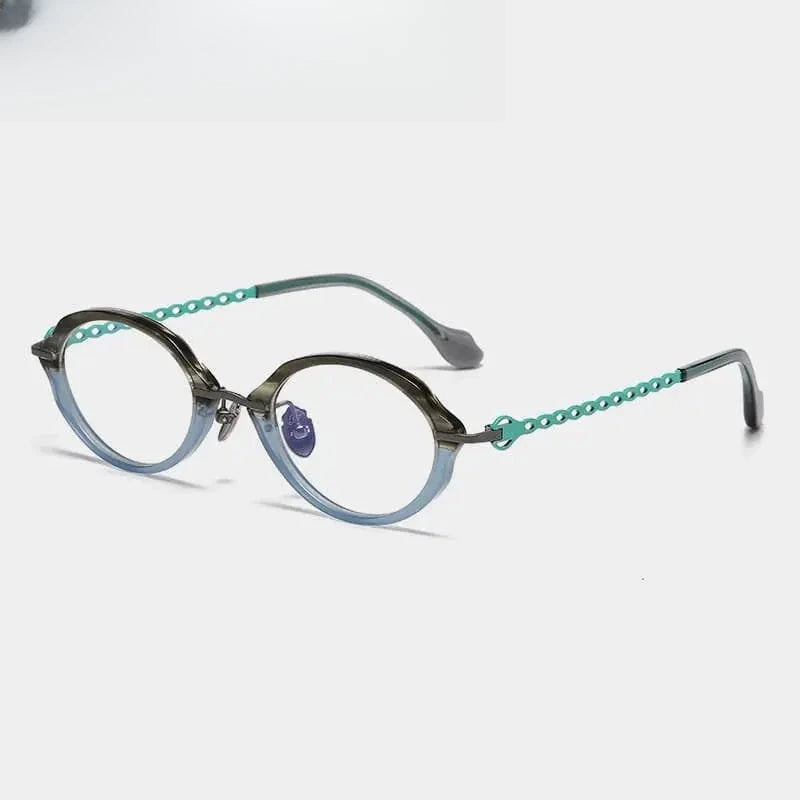 Unisex Oval Full Rim Titanium Prescription Glasses 66073 — view 6 | Rx Spectacle