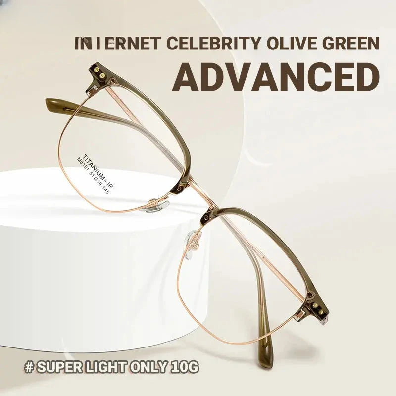 Women's Square Full Rim Titanium Reading Glasses V8151 — view 2 | Rx Spectacle