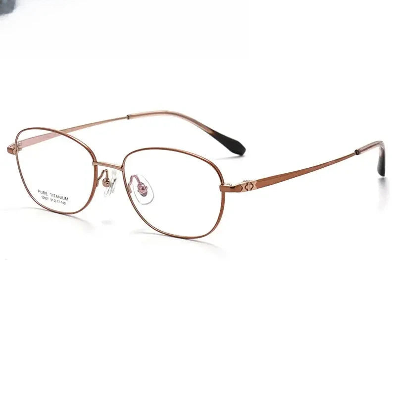 Women's Oval Full Rim Titanium Prescription Glasses 852807 — view 3 | Rx Spectacle