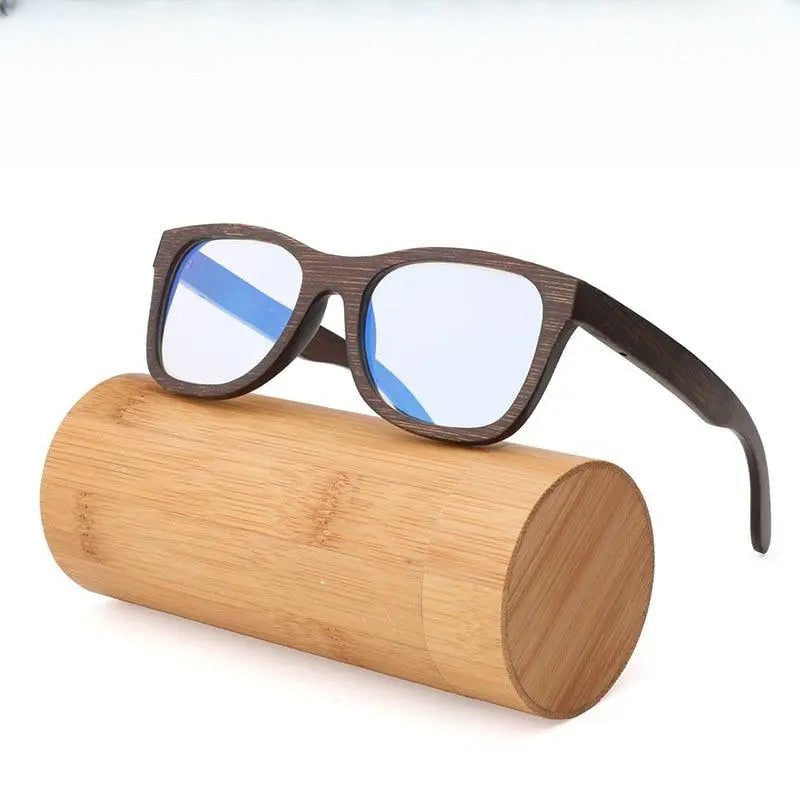 Men's Square Full Rim Wood Prescription Glasses 5677 — view 1 | Rx Spectacle