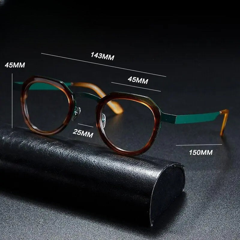 Unisex Round Full Rim Titanium Prescription Glasses Gxyj919 — view 9 | Rx Spectacle