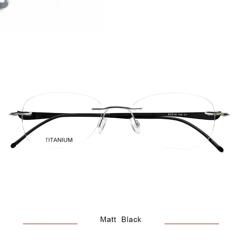 Women's Oval Rimless Titanium Screwless Prescription Glasses 315003 — view 3 | Rx Spectacle