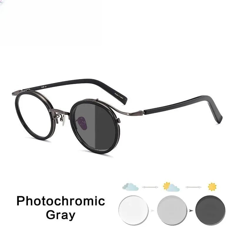 Unisex Round Full Rim Acetate Prescription Glasses Gxj37 — view 5 | Rx Spectacle