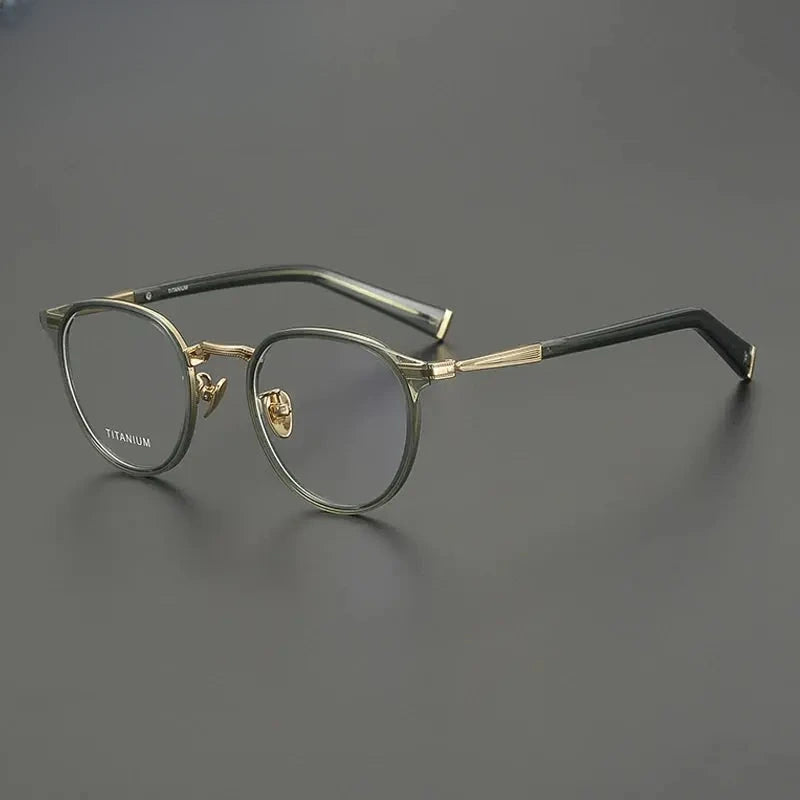 Women's Oval Full Rim Titanium Prescription Glasses Gxyj3010 — view 3 | Rx Spectacle